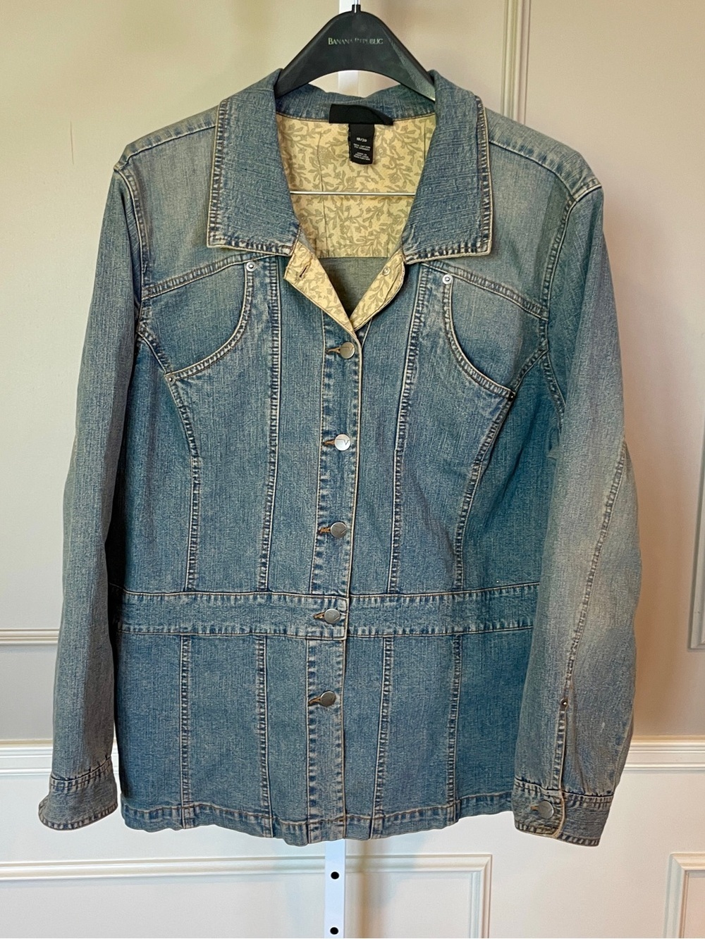 Venezia Vintage 90s Chore Jacket Denim Jean Barn 18 / 20 Trench Style